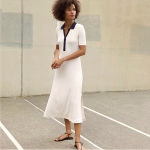 AYR The Scout Dress in Cream White and Navy, S
